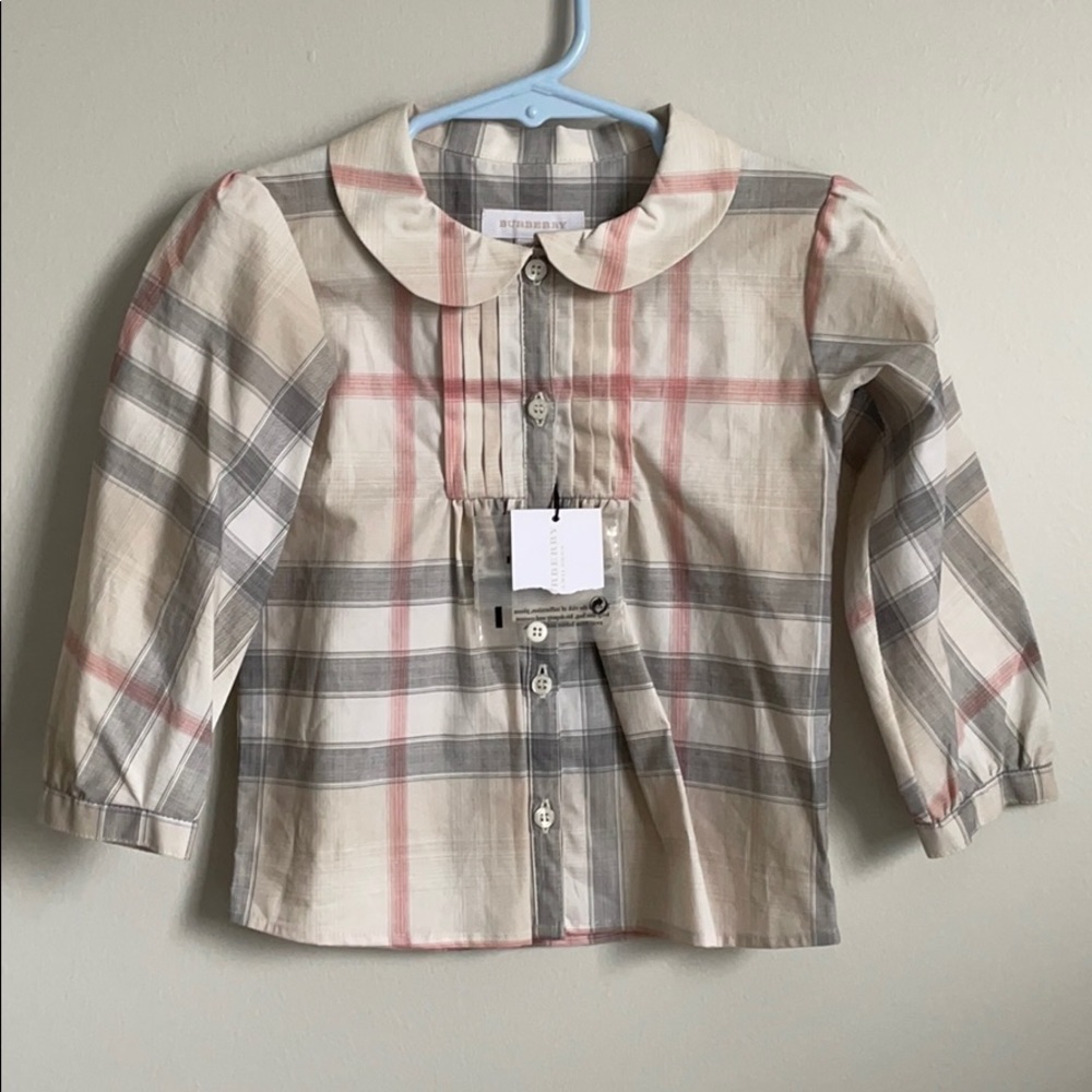 Burberry Kids Button-Down Shirt - Cream, Gray, Pink